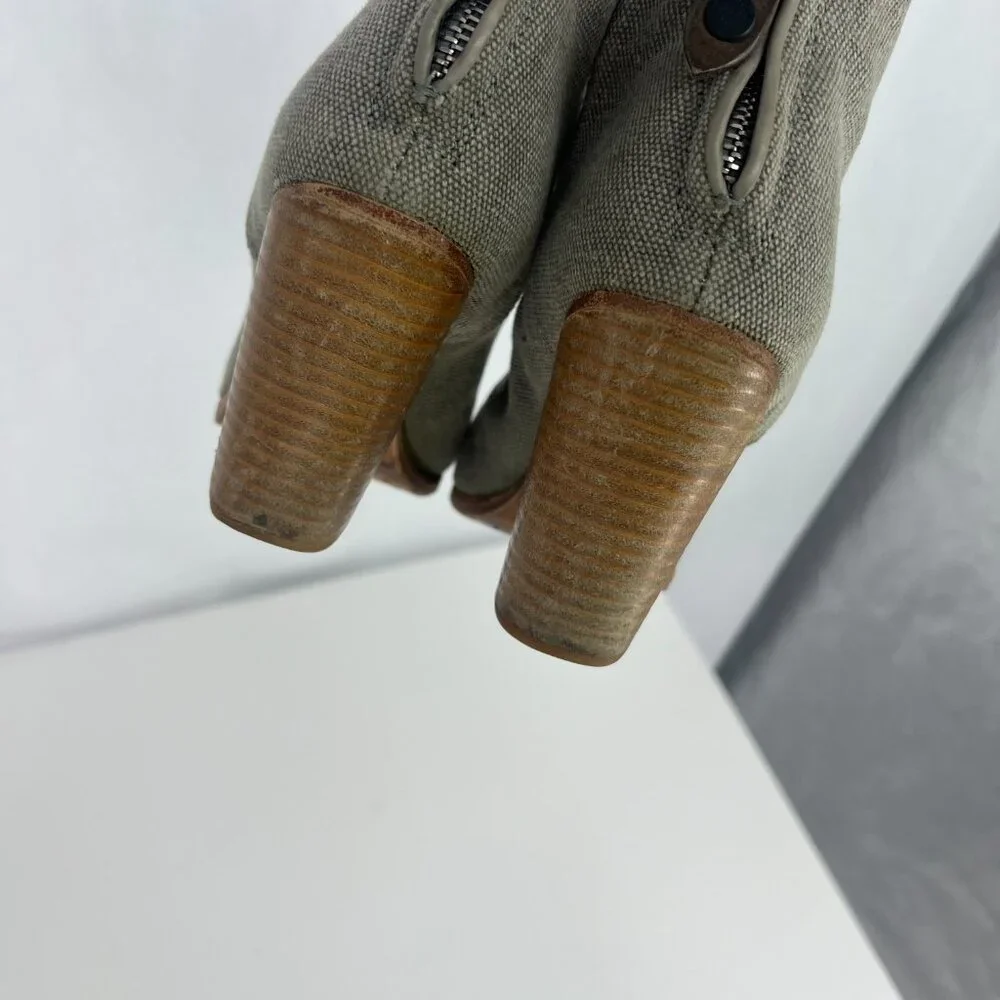 rag & bone Olive Green Canvas Ankle Booties